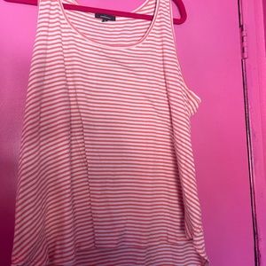 Coral striped tank top